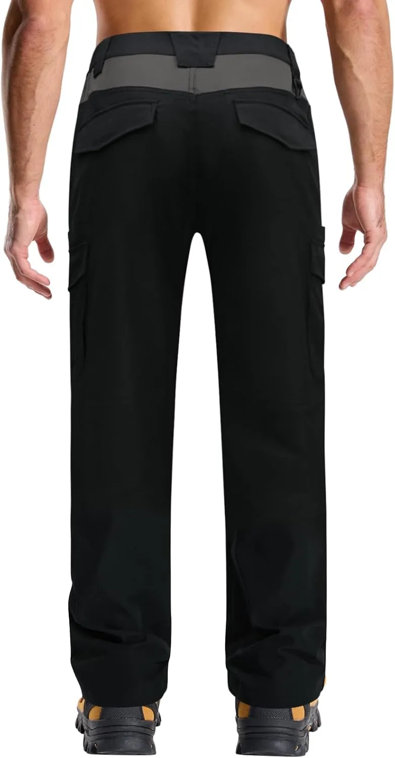 LOOGU Men's Water Resistant Tactical Pants, Ripstop Cargo Pants with 8 Pockets Hiking Work Outdoor