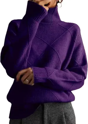 Loose Cashmere Turtleneck Sweater Cardigan