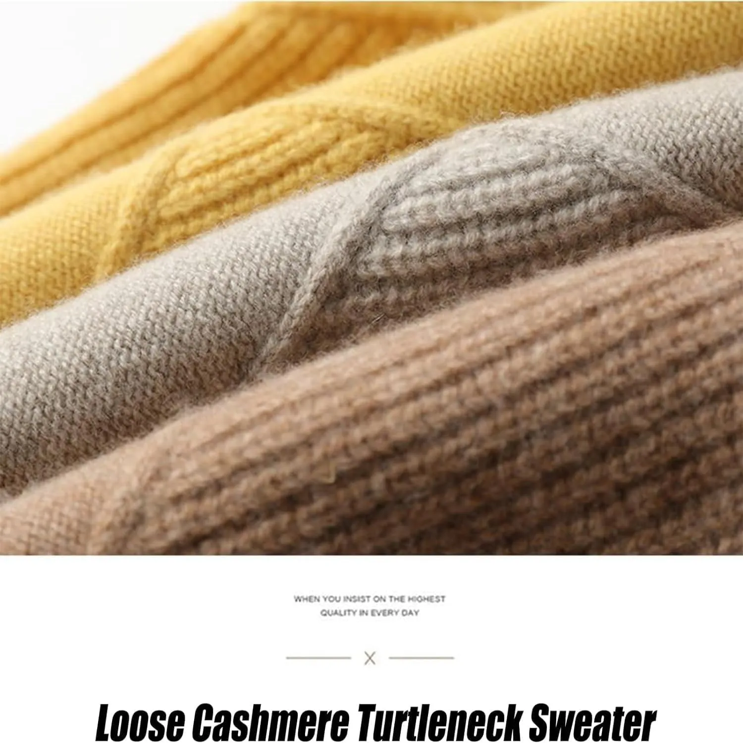 Loose Cashmere Turtleneck Sweater Cardigan