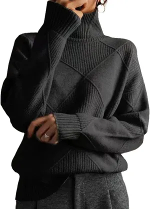 Loose Cashmere Turtleneck Sweater Cardigan
