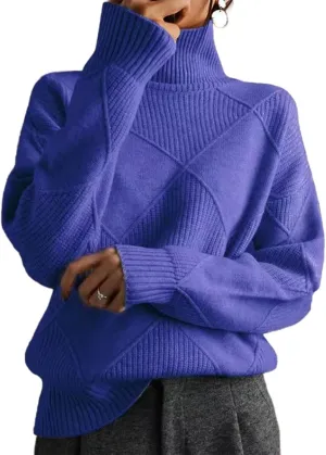 Loose Cashmere Turtleneck Sweater Cardigan
