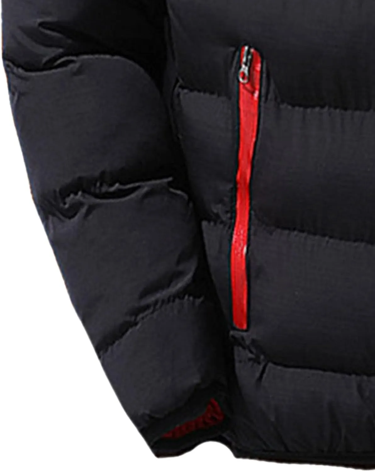 Maiyifu-GJ Men Winter Down Coat Jacket Lightweight Warm Thicken Padded Outerwear Stand Collar Ski Hiking Travel Warm Overcoat