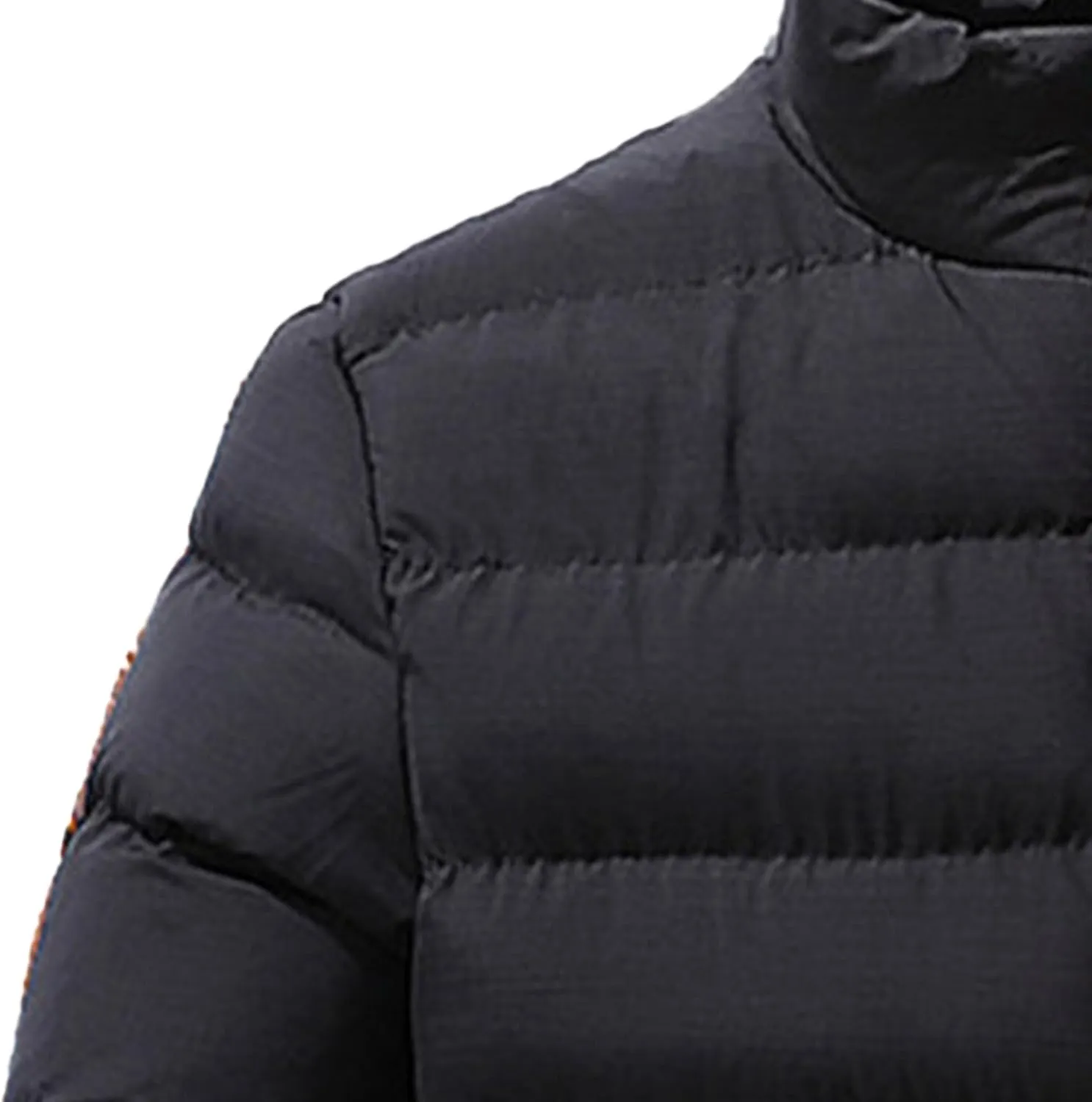 Maiyifu-GJ Men Winter Down Coat Jacket Lightweight Warm Thicken Padded Outerwear Stand Collar Ski Hiking Travel Warm Overcoat