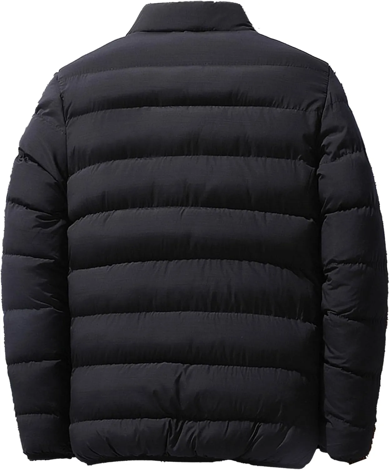 Maiyifu-GJ Men Winter Down Coat Jacket Lightweight Warm Thicken Padded Outerwear Stand Collar Ski Hiking Travel Warm Overcoat