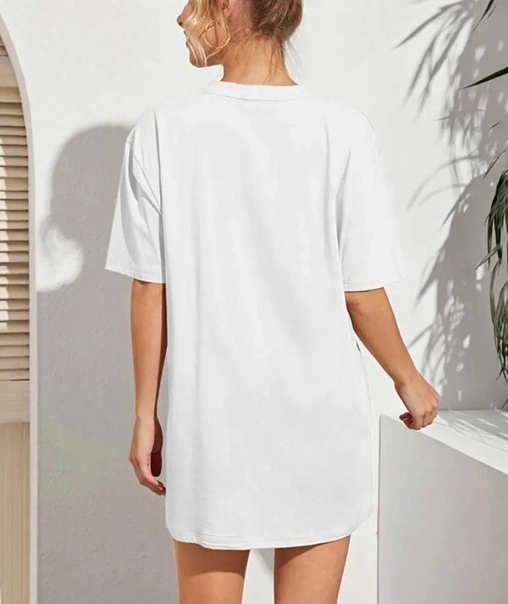 Meladyan Women’s Oversize Graphic Printed Loose Tee Short Sleeve Round Neck Loose Tee Shirts Tops