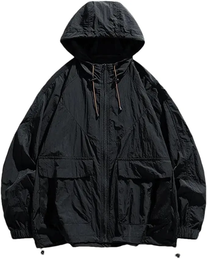Men Loose Fit Hiking Jacket Lightweight Men's And Women's Outdoor Loose Long Sleeve Outdoor Sport Jackets