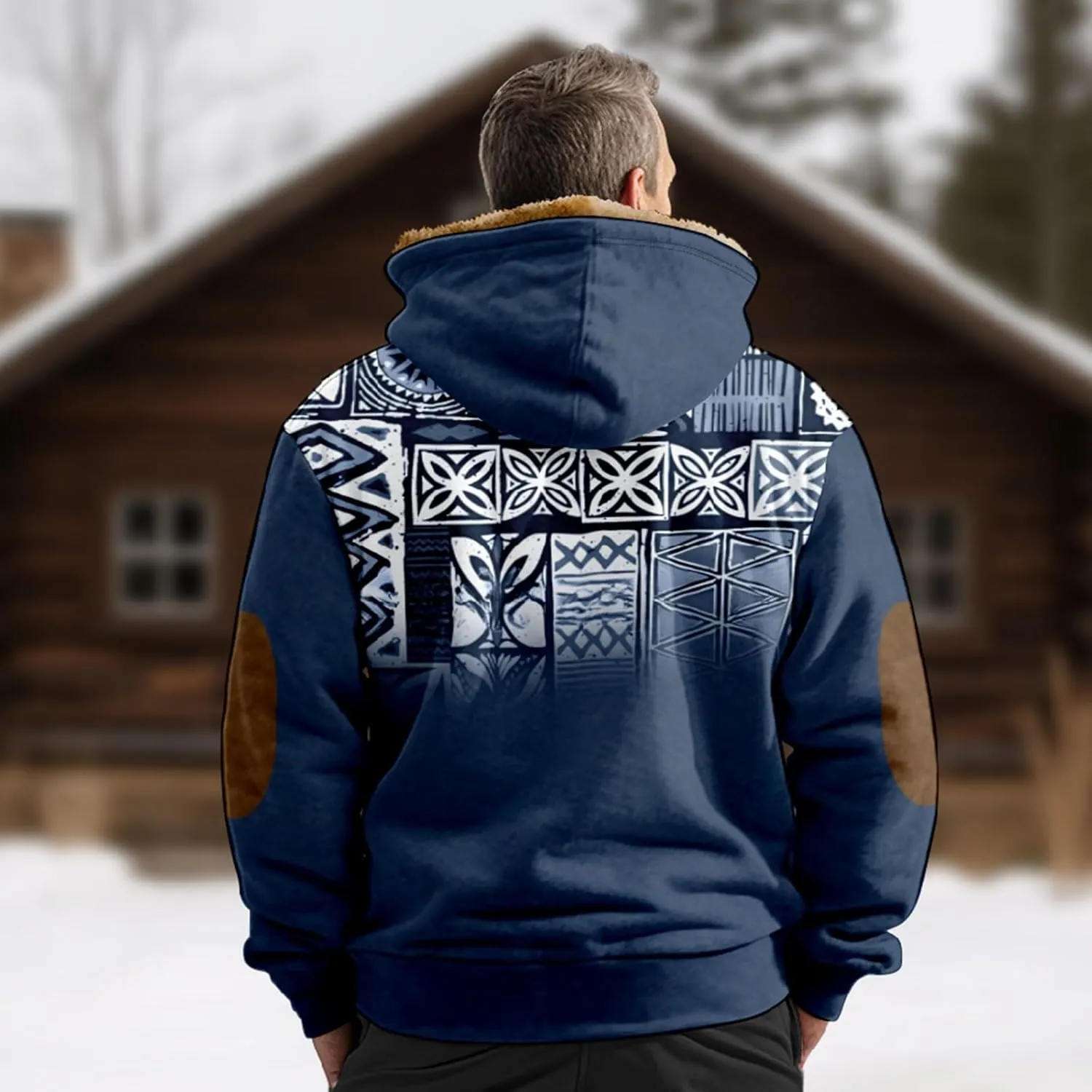 Mens Loose Pullover Coats Long Sleeve Zipper Hooded Loose-Fitting Coat Cycling Jackets for Men