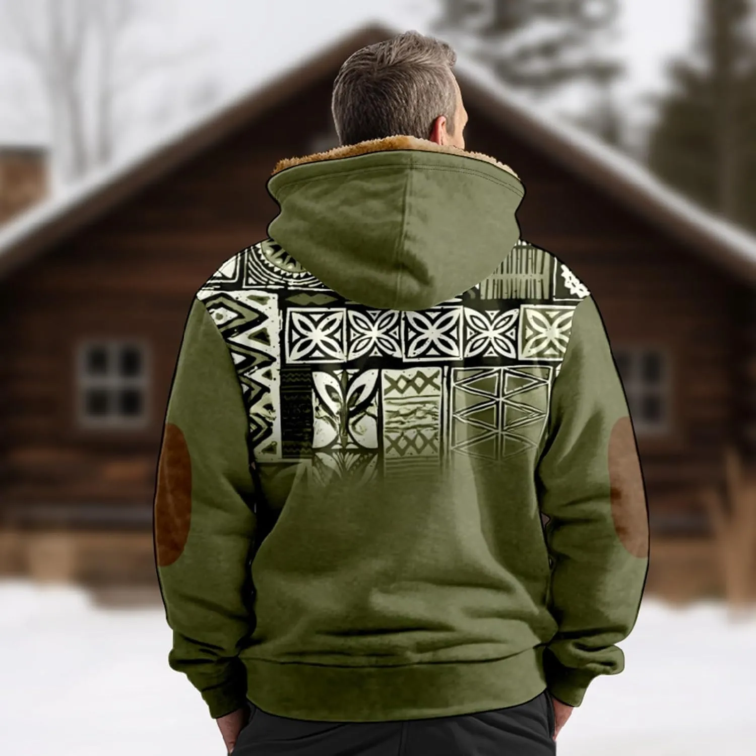 Mens Loose Pullover Coats Long Sleeve Zipper Hooded Loose-Fitting Coat Cycling Jackets for Men
