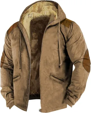 Mens Loose Pullover Coats Long Sleeve Zipper Hooded Loose-Fitting Coat Cycling Jackets for Men