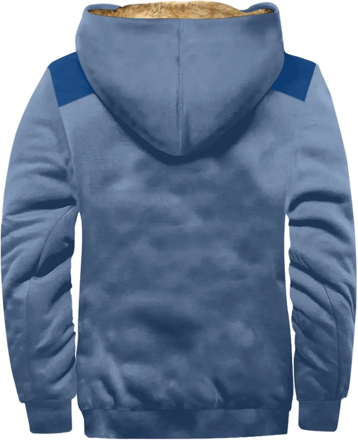 Mens Loose Pullover Coats Long Sleeve Zipper Hooded Loose-Fitting Coat Cycling Jackets for Men