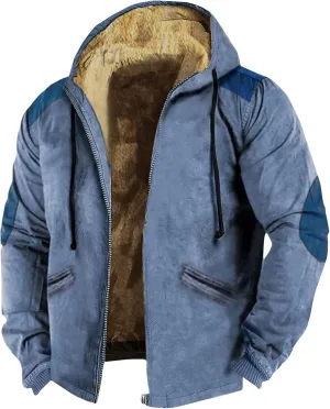 Mens Loose Pullover Coats Long Sleeve Zipper Hooded Loose-Fitting Coat Cycling Jackets for Men