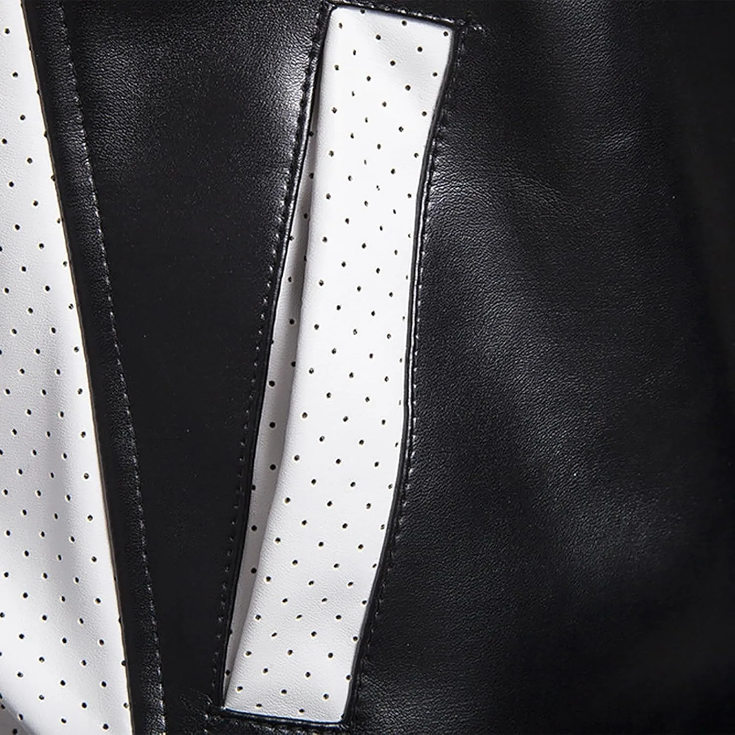 Mens Motorcycle PU Leather Jackets Stand Collar Biker Windbreaker Zip-up Slim Fit Outwear Fall Winter Patchwork Coats
