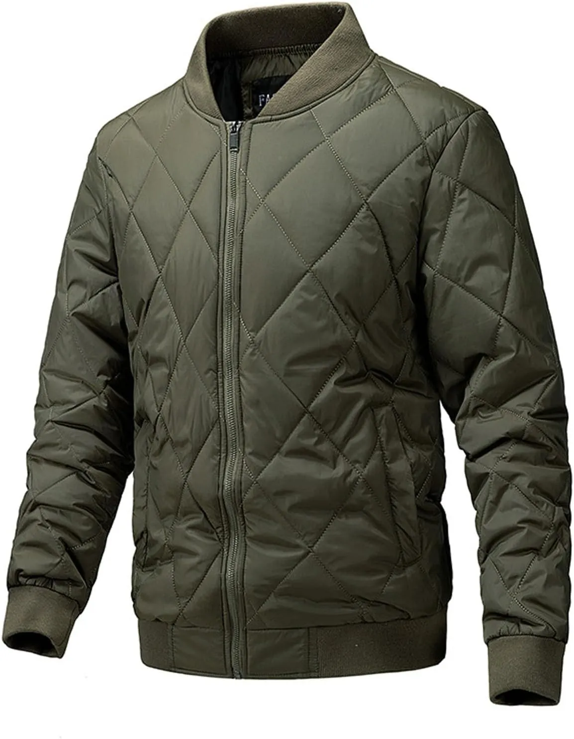 Men's Packable Down Jacket, Puffer Jacket Lightweight Warm Cotton Coat for Hiking Travel, Full Zip Up Thicken Coats