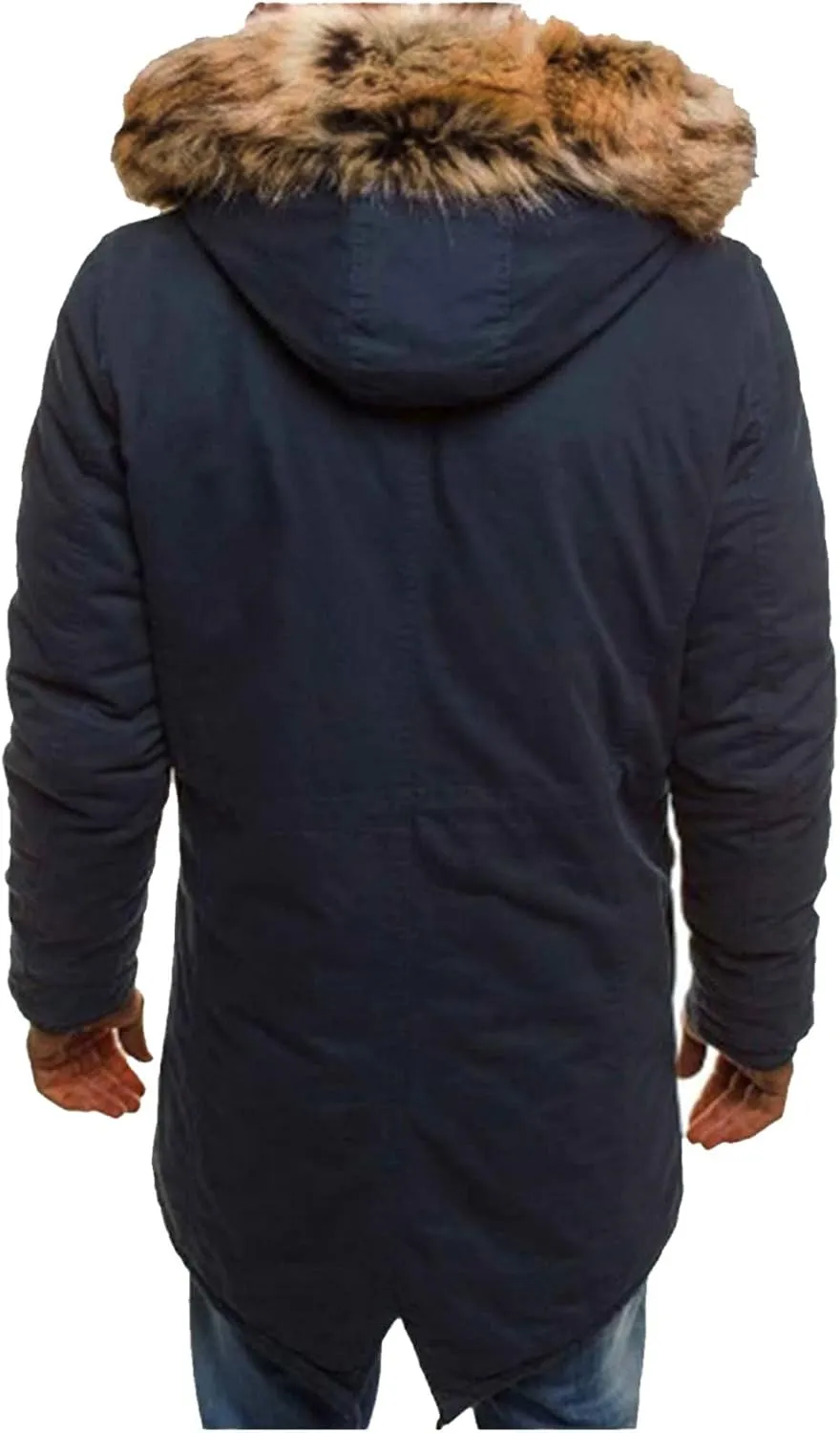 Mens Sherpa Jacket Fleece Lined Motorcycle Tactical Cargo Jacket Warm Zip Up Thickened Trucker Winter Warm Pea Coats