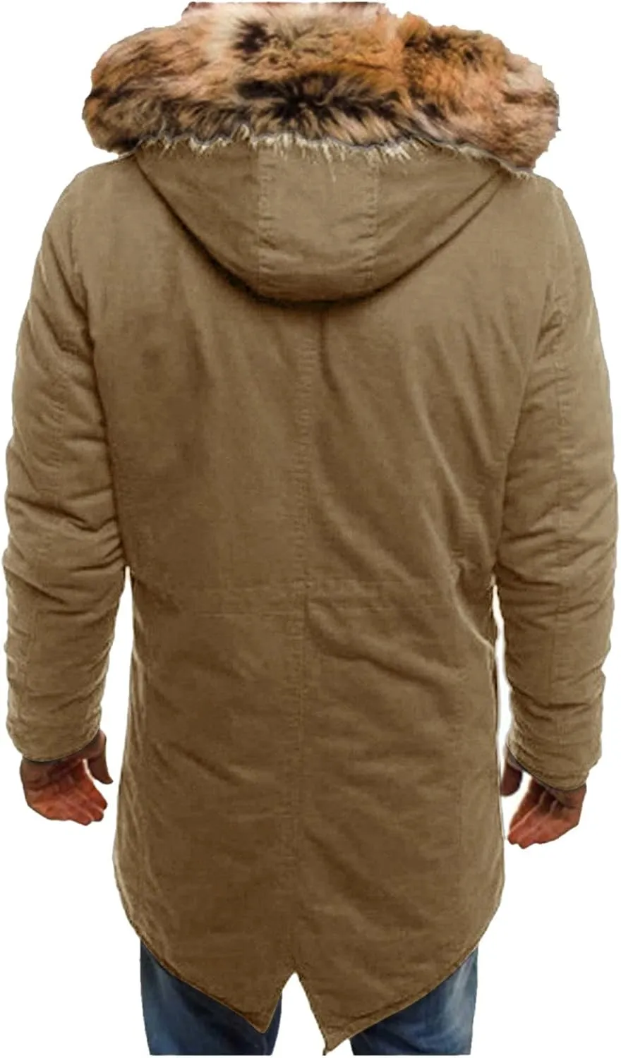 Mens Sherpa Jacket Fleece Lined Motorcycle Tactical Cargo Jacket Warm Zip Up Thickened Trucker Winter Warm Pea Coats
