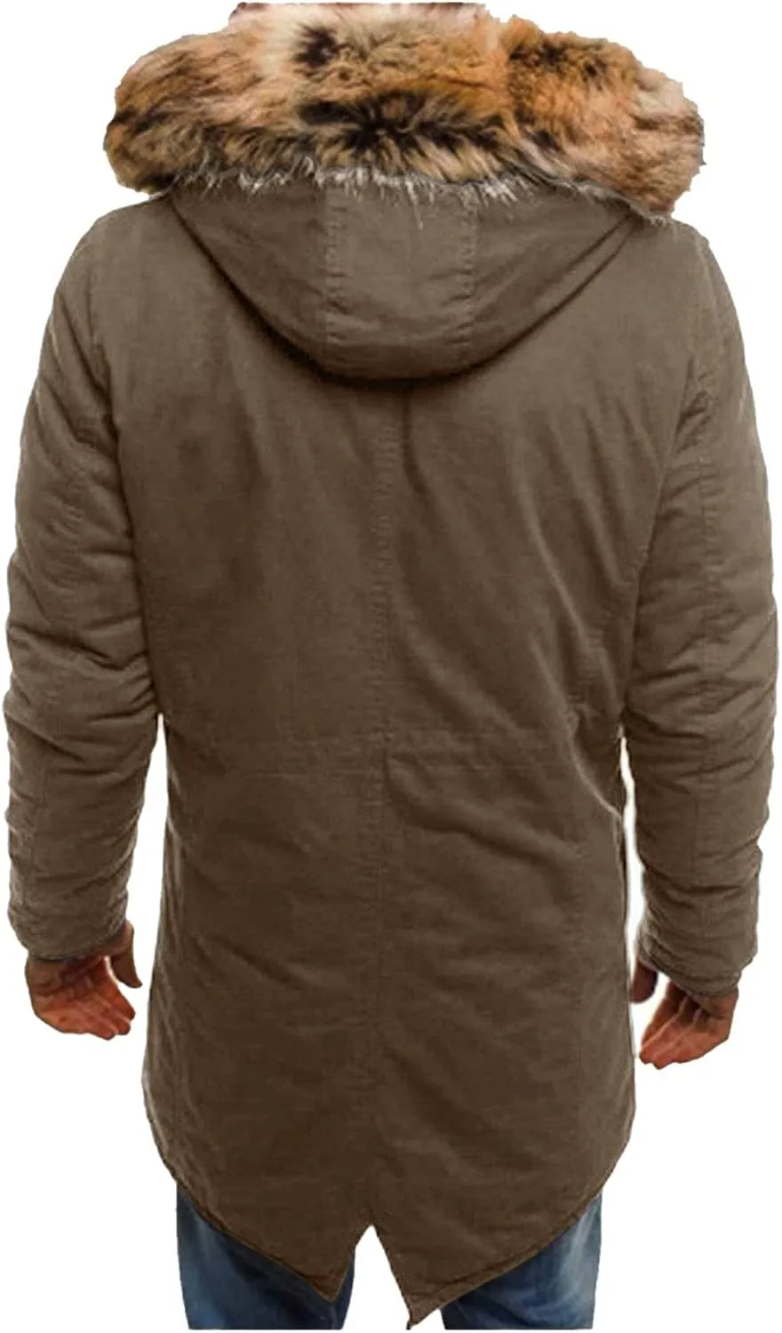 Mens Sherpa Jacket Fleece Lined Motorcycle Tactical Cargo Jacket Warm Zip Up Thickened Trucker Winter Warm Pea Coats