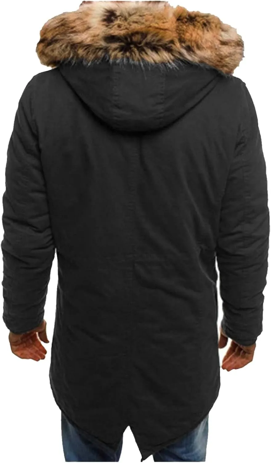 Mens Sherpa Jacket Fleece Lined Motorcycle Tactical Cargo Jacket Warm Zip Up Thickened Trucker Winter Warm Pea Coats
