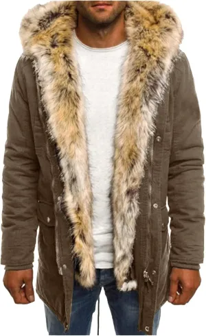 Mens Sherpa Jacket Fleece Lined Motorcycle Tactical Cargo Jacket Warm Zip Up Thickened Trucker Winter Warm Pea Coats