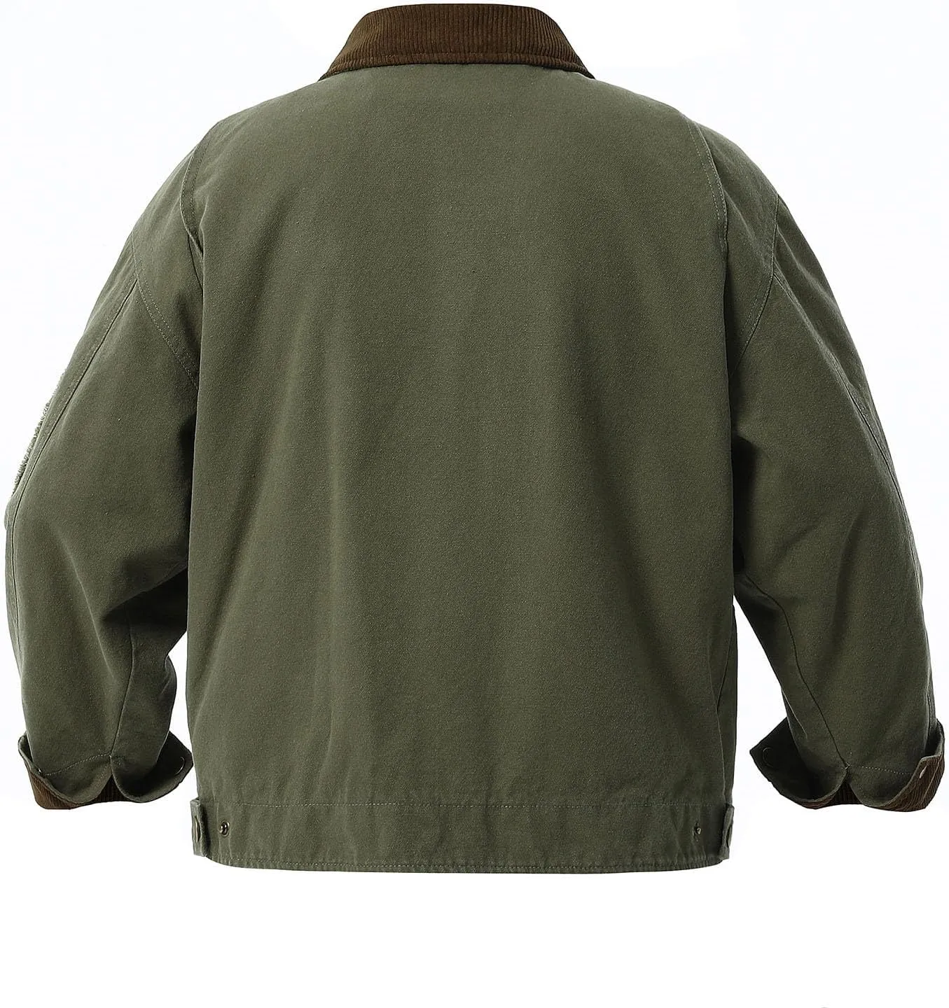Men's Shirt Jacket, Long Sleeve Soft Warm Wool Sherpa Lined Jackets, Outdoor Winter Warm Workwear Full Zipper Jacket