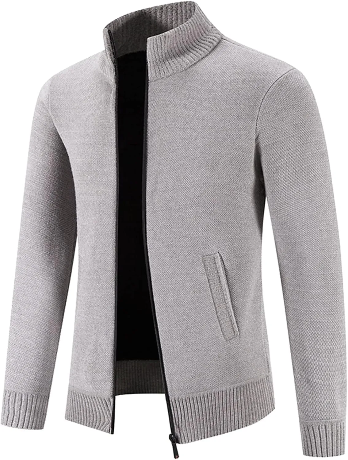 Men's Thermal Hoodie Fashion Long Sleeve Warm Solid Color Hooded Jackets Tops