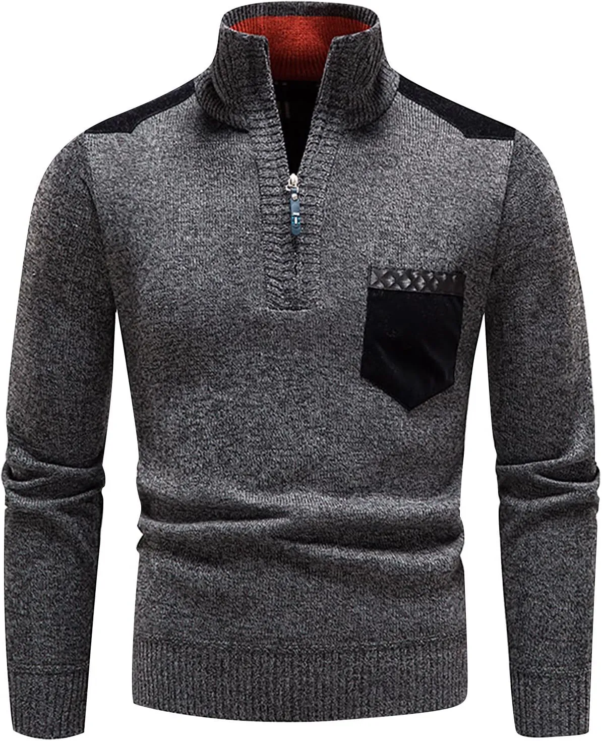 Men's Thermal Hoodie Fashion Long Sleeve Warm Solid Color Hooded Jackets Tops