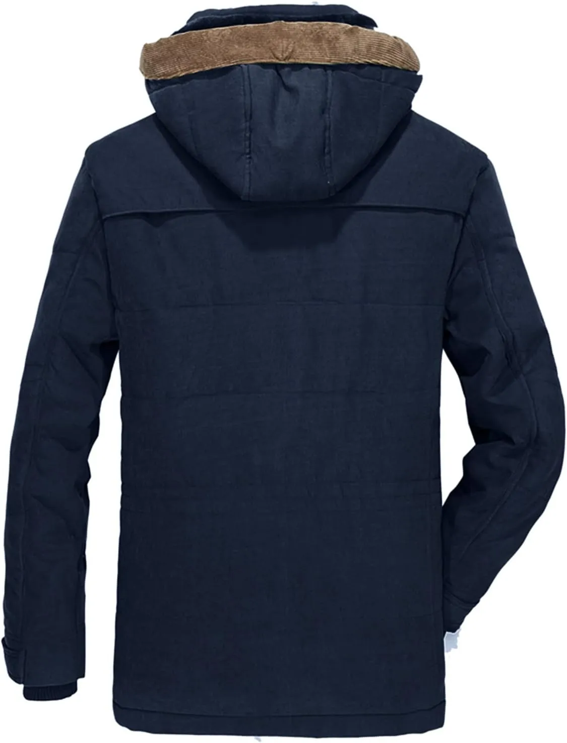 Men's Warm Parka Jacket Military Jacket Fleece Lined Warm Cargo Jackets with Detachable Hood Faux-Fur Trim