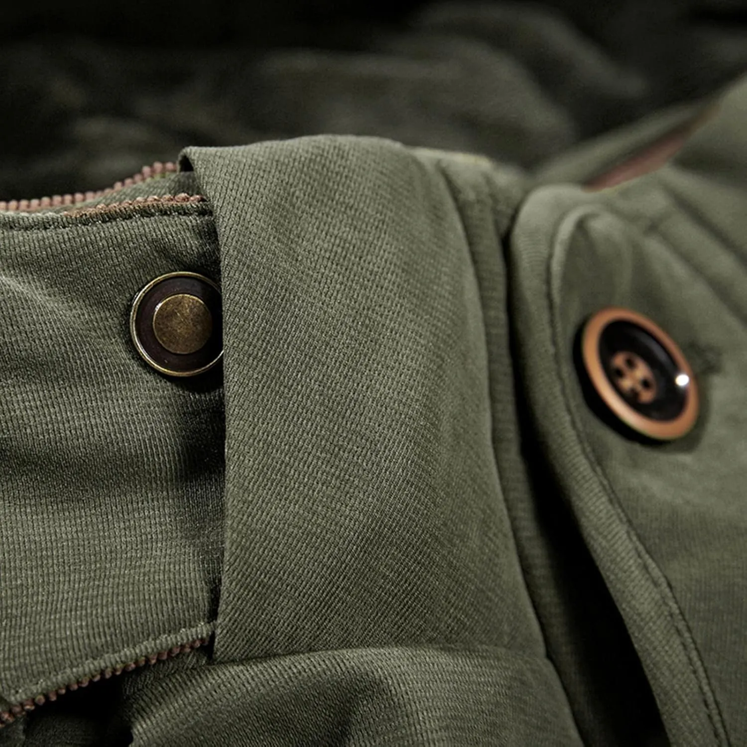 Men's Warm Parka Jacket Military Jacket Fleece Lined Warm Cargo Jackets with Detachable Hood Faux-Fur Trim
