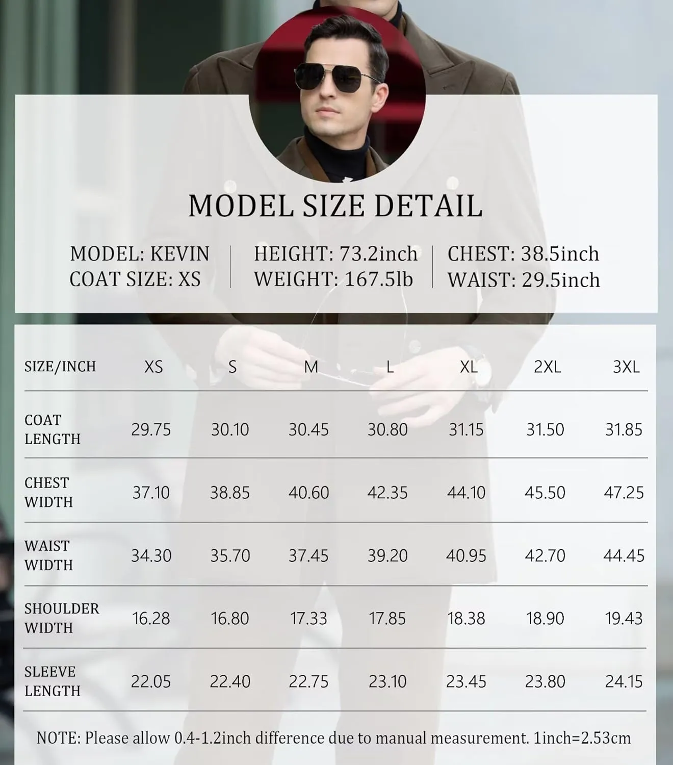 Mens Winter Jacket Trench Coats for Men Long Jackets Warm Peacoat Men's Double Breasted Overcoat