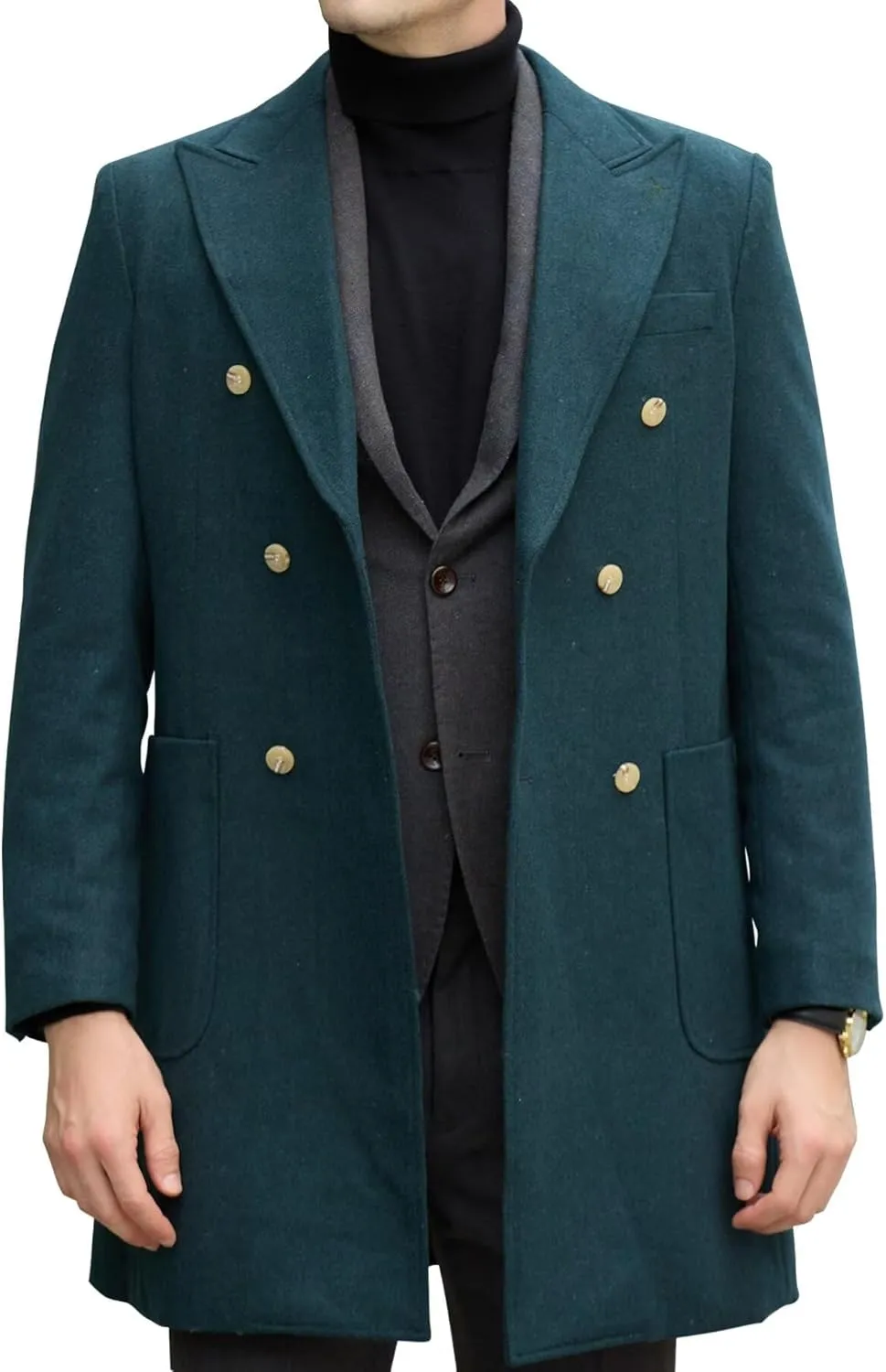 Mens Winter Jacket Trench Coats for Men Long Jackets Warm Peacoat Men's Double Breasted Overcoat