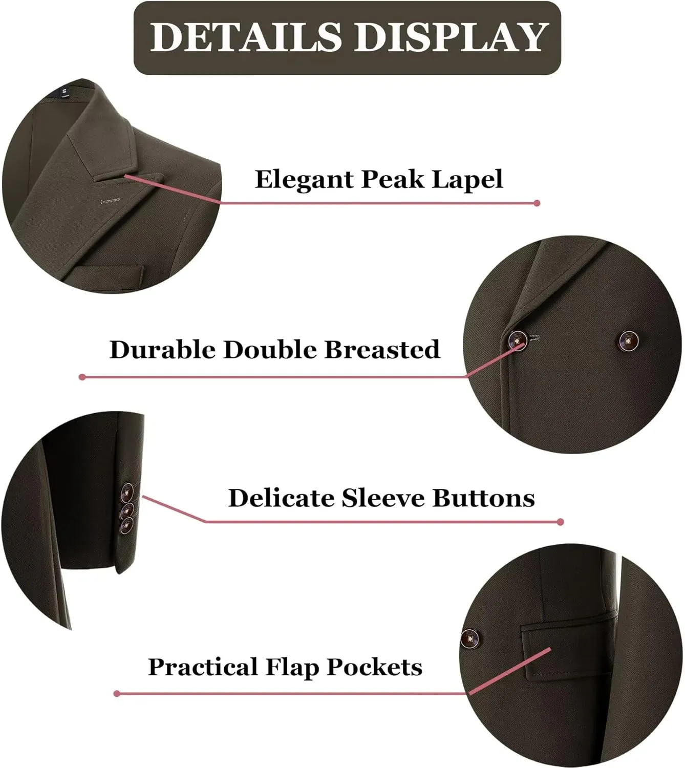 Mens Winter Jacket Trench Coats for Men Long Jackets Warm Peacoat Men's Double Breasted Overcoat
