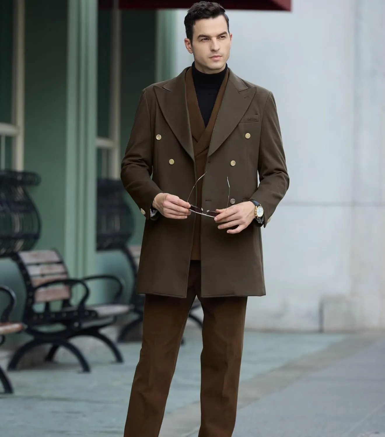 Mens Winter Jacket Trench Coats for Men Long Jackets Warm Peacoat Men's Double Breasted Overcoat