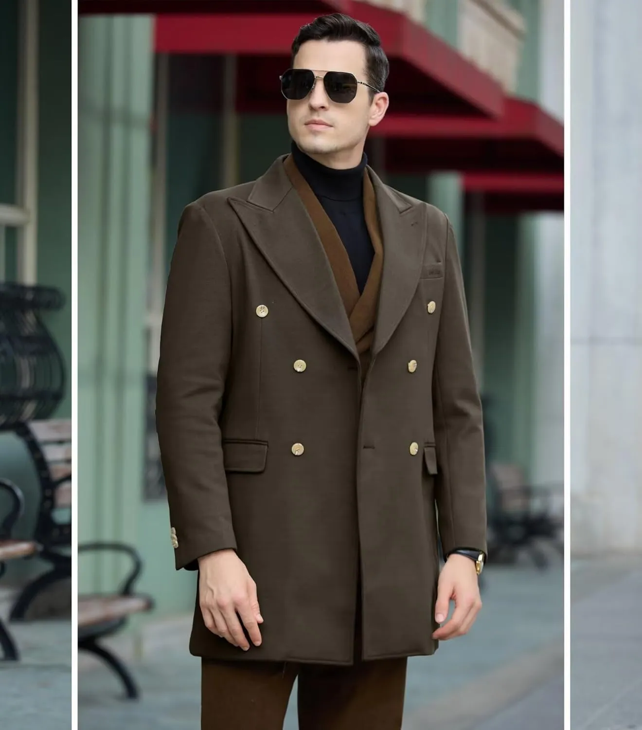 Mens Winter Jacket Trench Coats for Men Long Jackets Warm Peacoat Men's Double Breasted Overcoat