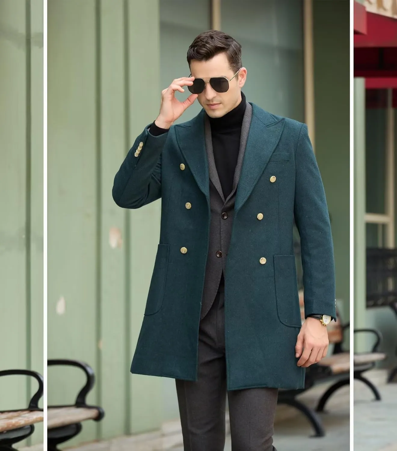 Mens Winter Jacket Trench Coats for Men Long Jackets Warm Peacoat Men's Double Breasted Overcoat