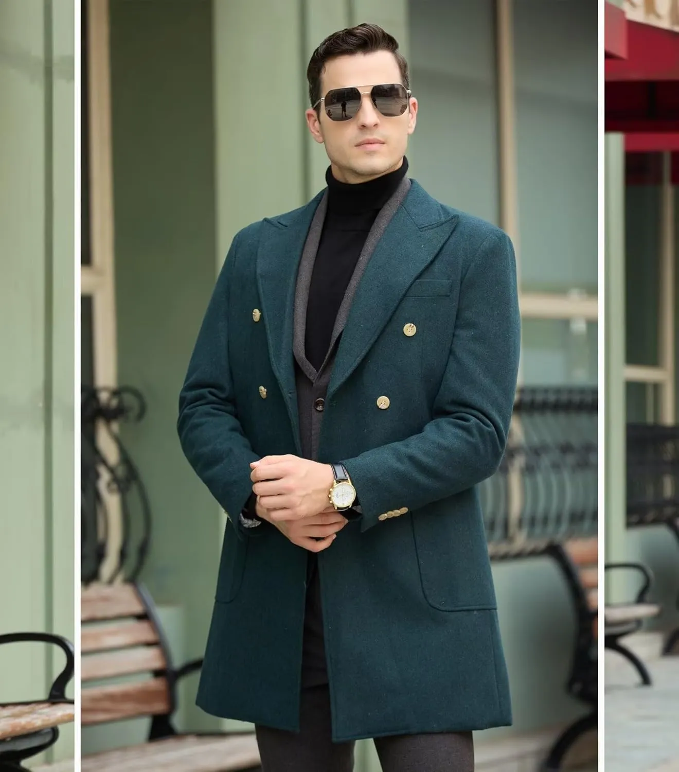 Mens Winter Jacket Trench Coats for Men Long Jackets Warm Peacoat Men's Double Breasted Overcoat