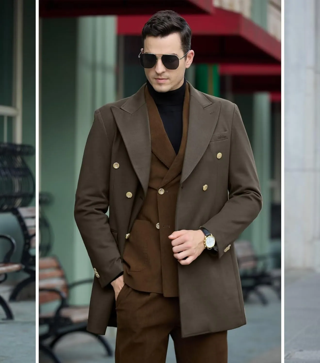 Mens Winter Jacket Trench Coats for Men Long Jackets Warm Peacoat Men's Double Breasted Overcoat