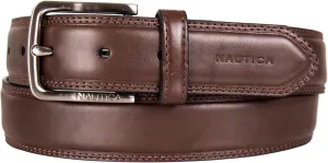 Nautica Men's Dress Leather Belt for Suits and Pants | Classic | Business | Fashion | Adjustable | Metal Buckle