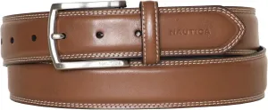 Nautica Men's Dress Leather Belt for Suits and Pants | Classic | Business | Fashion | Adjustable | Metal Buckle