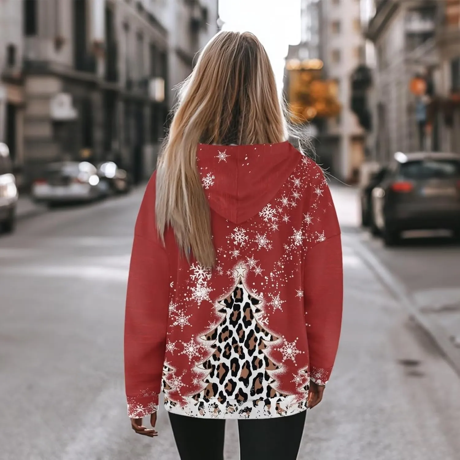 NDISTIN Ladies Loose Hooded Pullover Soft Loose Sweatshirts for Women Loose Fit for Women's Everyday Fitness