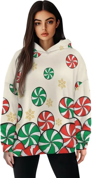 NDISTIN Ladies Loose Hooded Pullover Soft Loose Sweatshirts for Women Loose Fit for Women's Everyday Fitness
