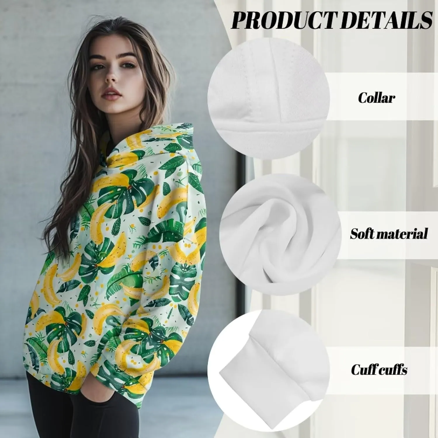 NDISTIN Ladies Loose Hooded Pullover Soft Loose Sweatshirts for Women Loose Fit for Women's Everyday Fitness