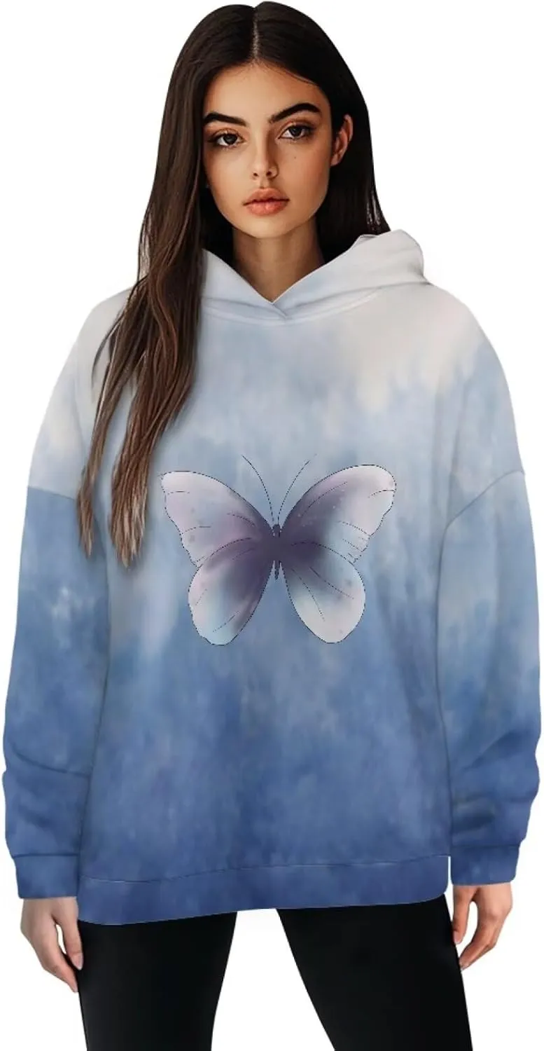 NDISTIN Ladies Loose Hooded Pullover Soft Loose Sweatshirts for Women Loose Fit for Women's Everyday Fitness