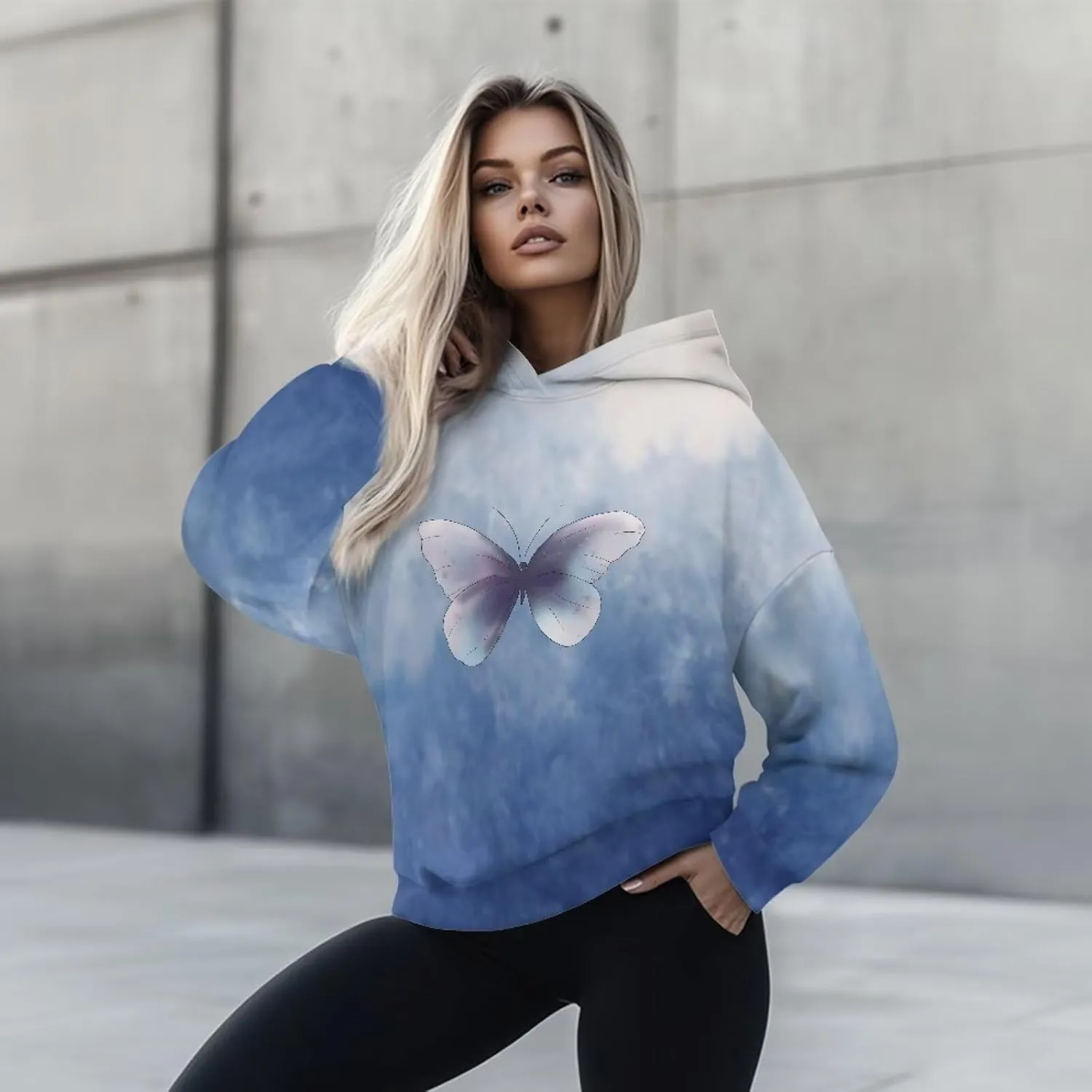 NDISTIN Ladies Loose Hooded Pullover Soft Loose Sweatshirts for Women Loose Fit for Women's Everyday Fitness