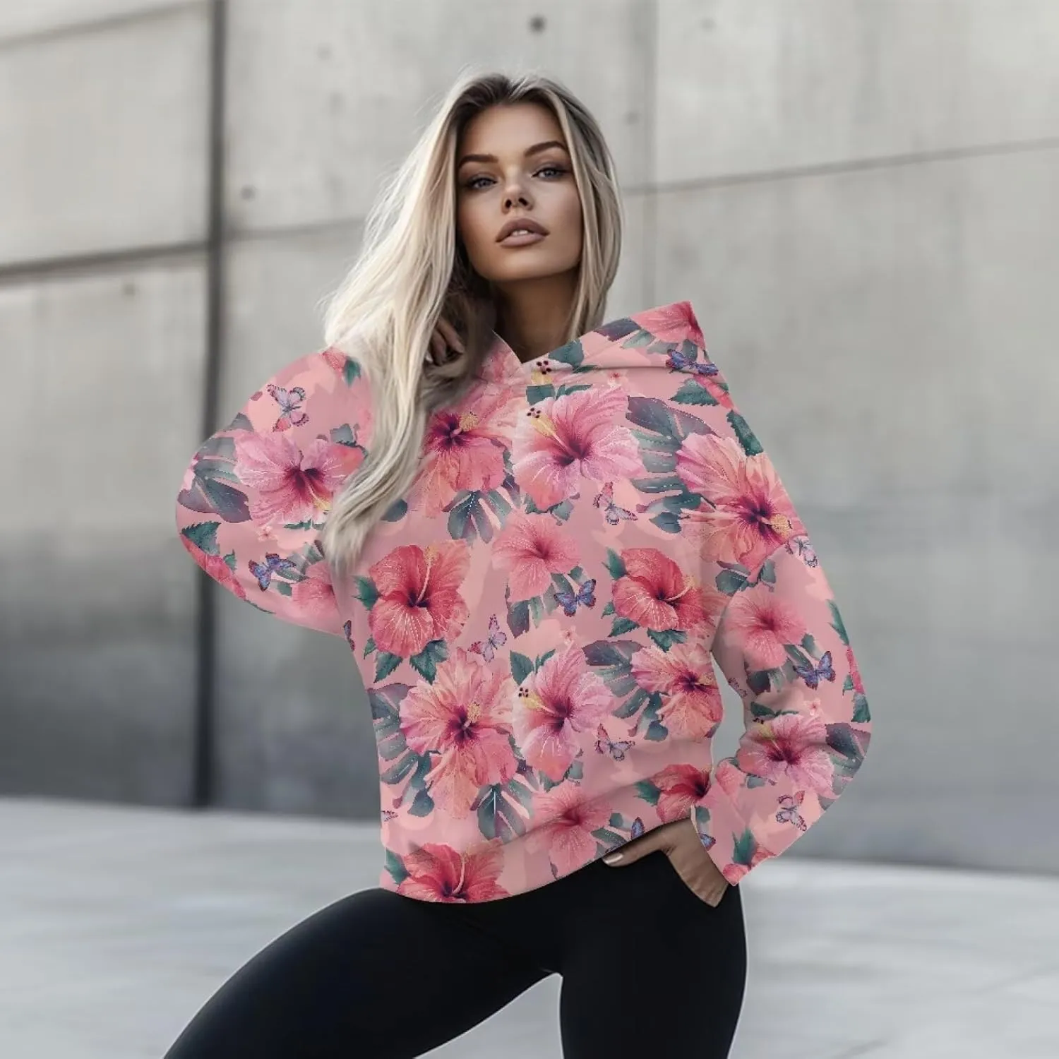 NDISTIN Ladies Loose Hooded Pullover Soft Loose Sweatshirts for Women Loose Fit for Women's Everyday Fitness