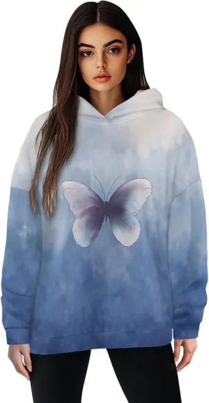 NDISTIN Ladies Loose Hooded Pullover Soft Loose Sweatshirts for Women Loose Fit for Women's Everyday Fitness