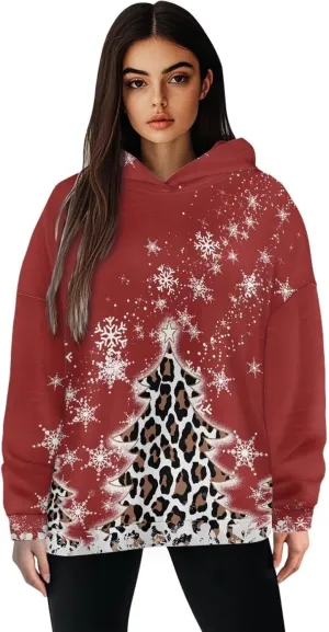 NDISTIN Ladies Loose Hooded Pullover Soft Loose Sweatshirts for Women Loose Fit for Women's Everyday Fitness