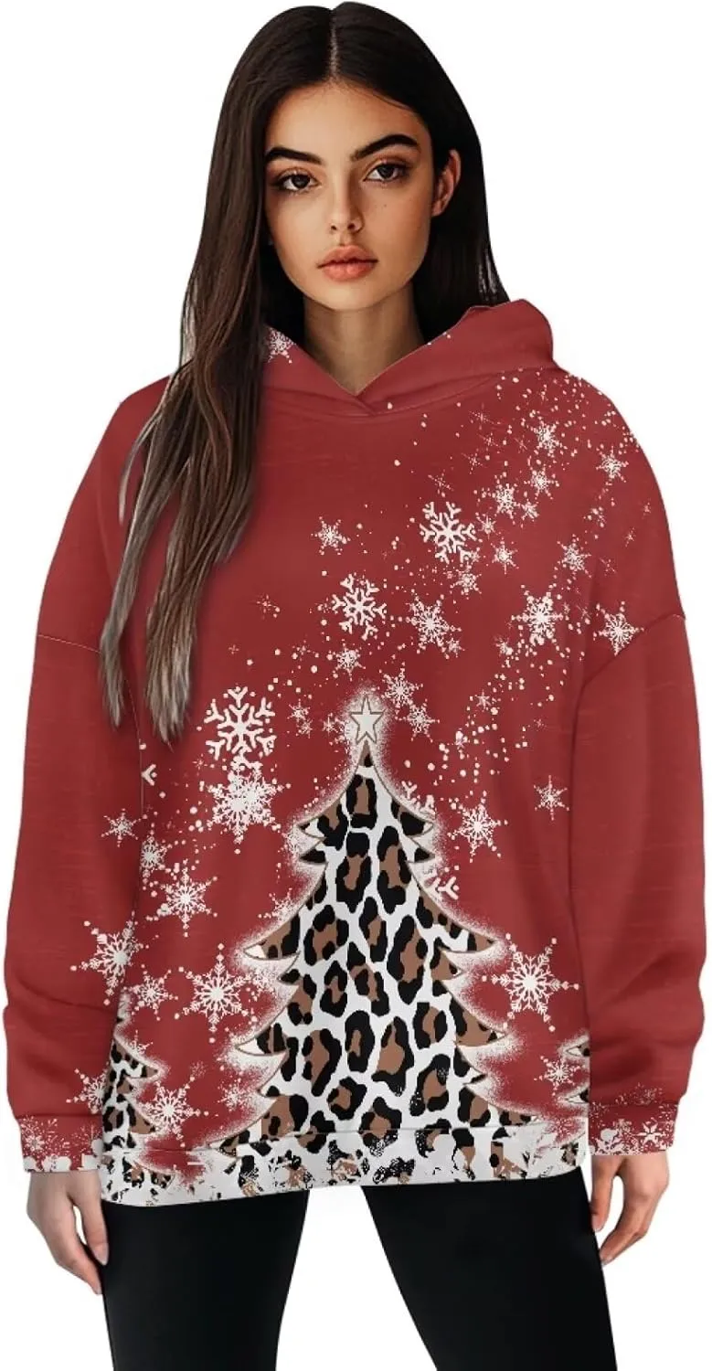 NDISTIN Ladies Loose Hooded Pullover Soft Loose Sweatshirts for Women Loose Fit for Women's Everyday Fitness