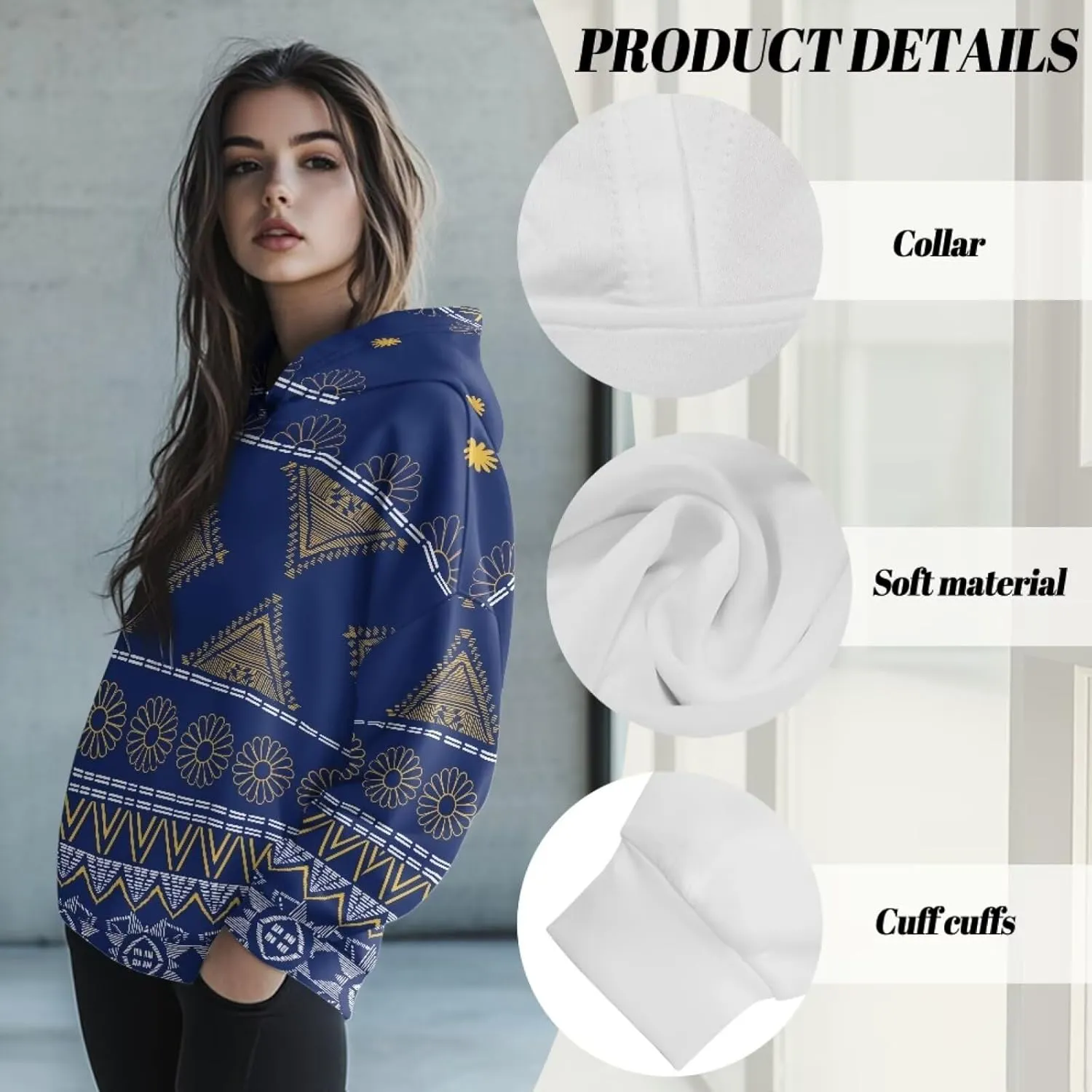 NDISTIN Sweatshirts for Women Loose Fit Slim Fit Ladies Loose Hooded Pullover Loose Daily Ideal Clothes