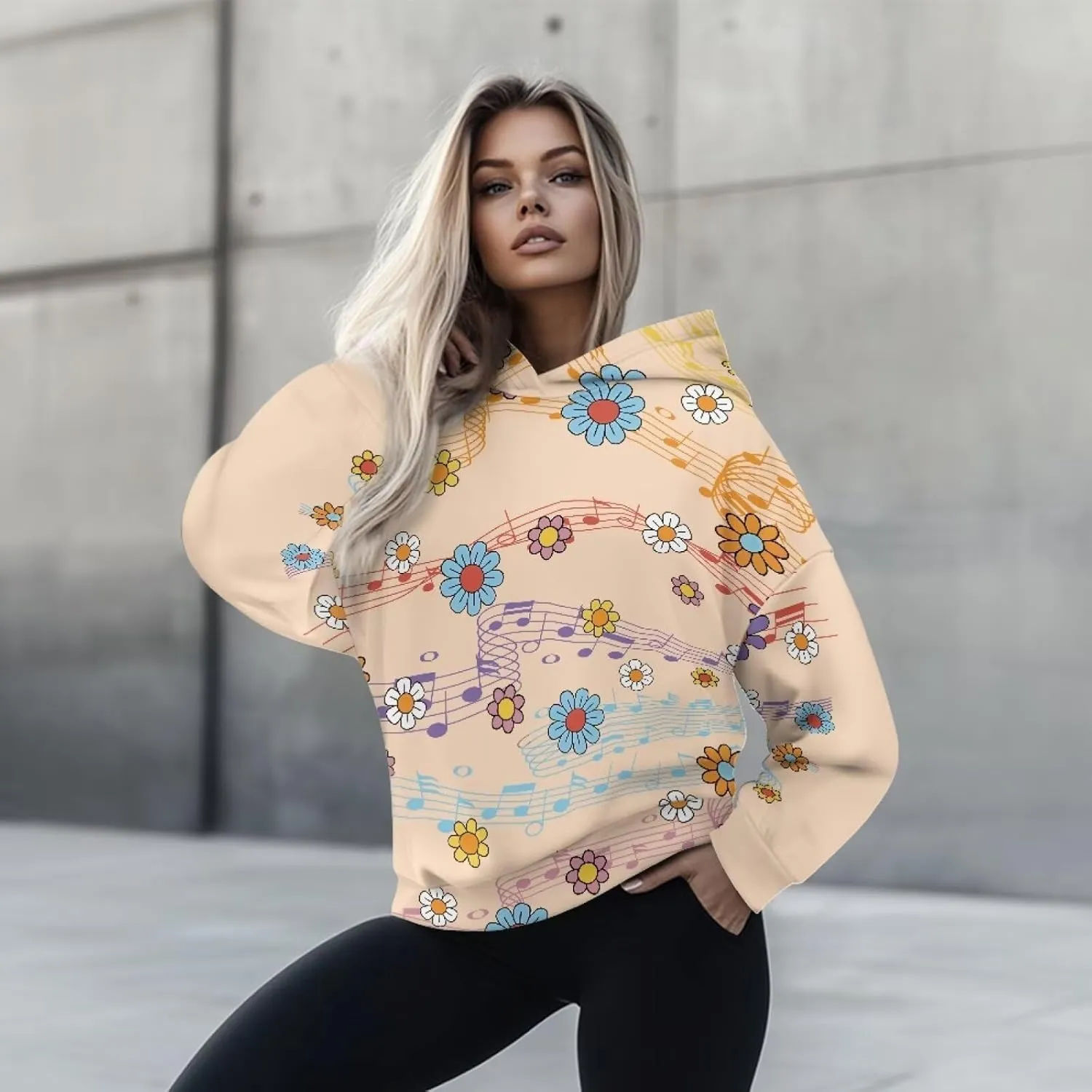 NDISTIN Sweatshirts for Women Loose Fit Slim Fit Ladies Loose Hooded Pullover Loose Daily Ideal Clothes