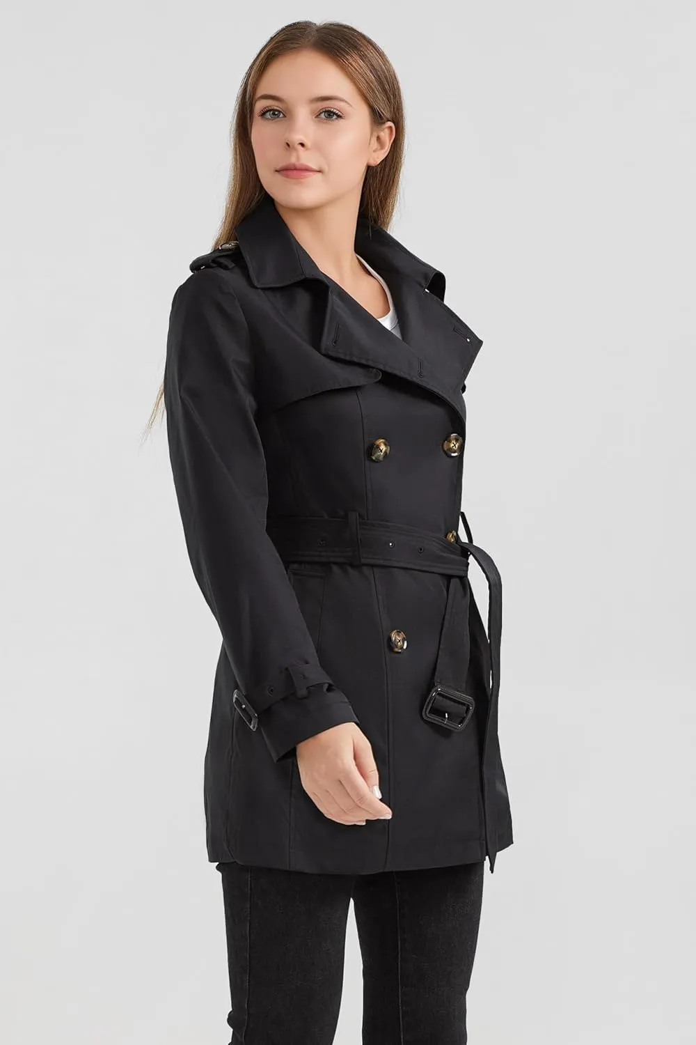 Orolay Women's Double Breasted Trench Coat Windbreaker Jacket with Belt