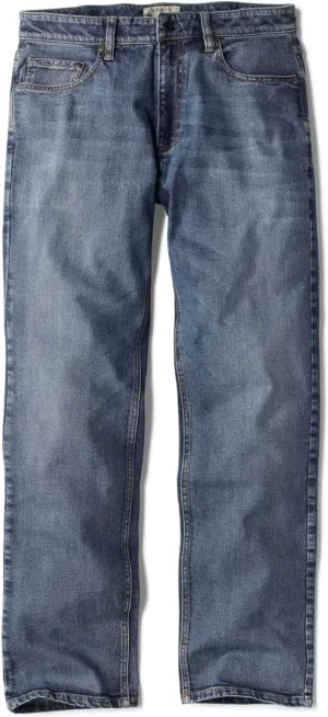Orvis Montana Morning Denim Blue Jeans for Men - Improved Active Fit Mid-Stretch with Straight Leg and Clean Stitching